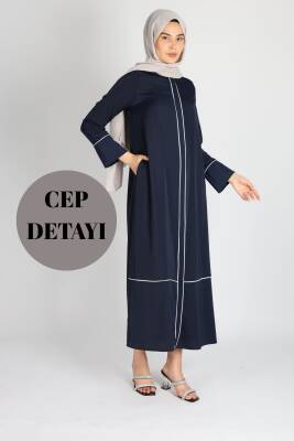 NURZADE DUBAİ İPEĞİ FERACE LACİVERT LACİVERT